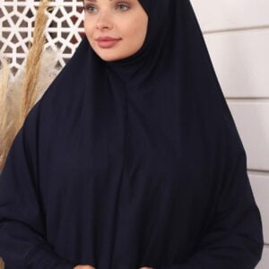 Hijab T-SHIRT à enfiler Bleu Marine en Mousseline de Soie 2