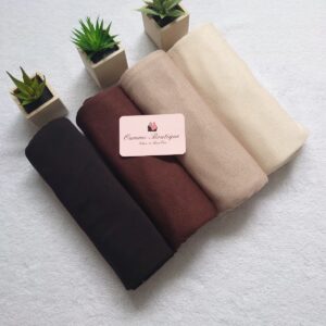 BOX Automne Hijab JERSEY Noir Marron Fonce Marron Clair Beige