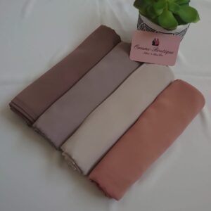 BOX Automne Hijab Queen Crepes Taupe Marron Fonce Caramel Rose Colombin