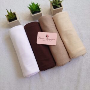 BOX Chocolat Hijab JERSEY Blanc Marron Fonce Marron Claire Beige