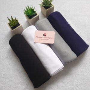 BOX Classique Hijab JERSEY Blanc Noir Gris Bleu Marine 1