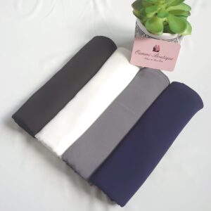 BOX Classique Hijab Queen Crepes Blanc Noir Gris Bleu Marine