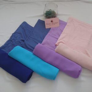 BOX Coloree Hijab a Enfiler Bleu Roi Bleu Ciel Lilas Rose Pale