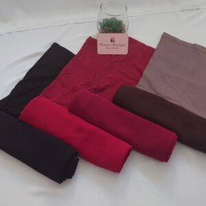 BOX Foncee Hijab a Enfiler Noir Rouge Bordeaux Marron Fonce