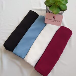 BOX France Hijab Queen Crepes Noir Bleu Ciel Blanc Bordeaux