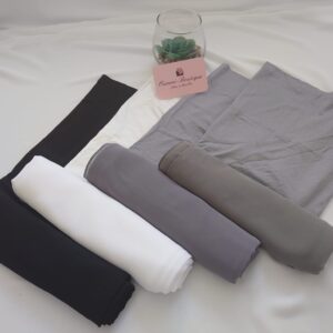 BOX Galet Hijab a Enfiler Noir Blanc Gris Gris Souris