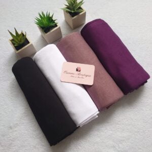 BOX LOVE Hijab JERSEY Blanc Noir Bordeaux Prune 1