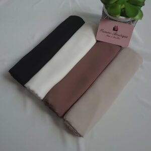 BOX Nature Hijab Queen Crepes Noir Blanc Marron Fonce Marron Clair