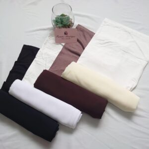 BOX Nature Hijab a Enfiler Blanc Noir Blanc Casse Marron Fonce