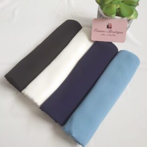 BOX Ocean Hijab Queen Crepes Noir Blanc Bleu Ciel Bleu Marine