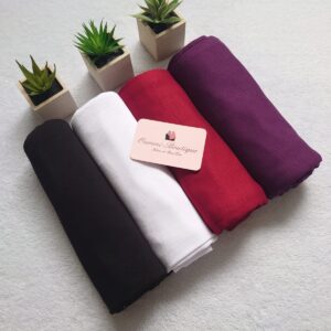 BOX PASSION Hijab JERSEY Blanc Noir Bordeaux Prune 1