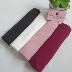 BOX Passion Hijab Queen Crepes Bordeaux Rose Blanc Noir