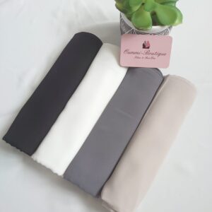 BOX Printemps Hijab Queen Crepes Noir Blanc Gris Beige