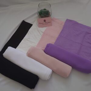 BOX Purple Hijab a Enfiler Noir Blanc Rose Pale Lilas