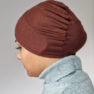 Bonnet Croise Marron Fonce