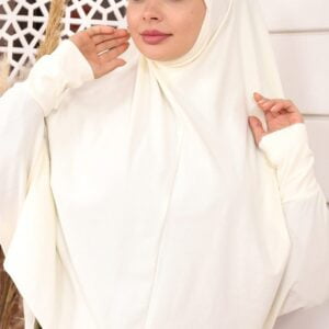 Hijab T SHIRT a enfiler Blanc en Mousseline de Soie