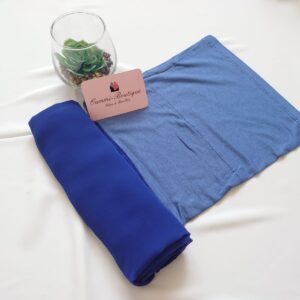 Hijab a Enfiler Bleu Roi 2 en 1 Mousseline de soie
