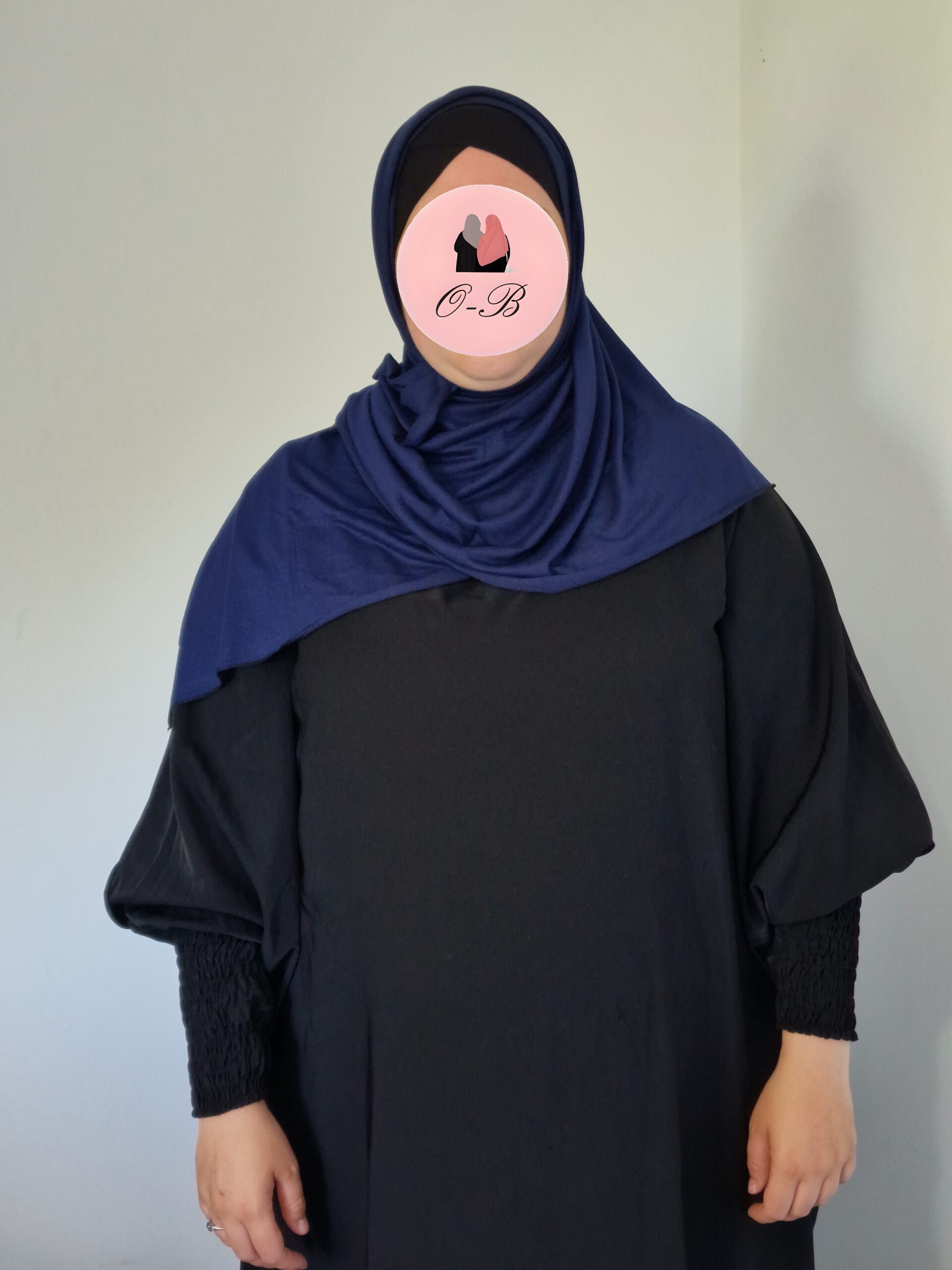 Hijab Jersey Premium Bleu Nuit image 2 scaled
