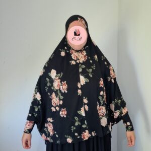 Hijab T Shirt Noir Fleurie image 2 scaled