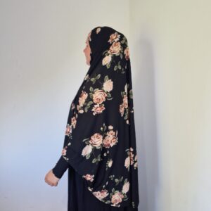 Hijab T Shirt Noir Fleurie image 3 scaled