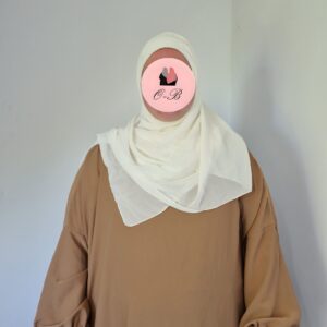 Hijab a Enfiler Blanc Creme image 2 scaled