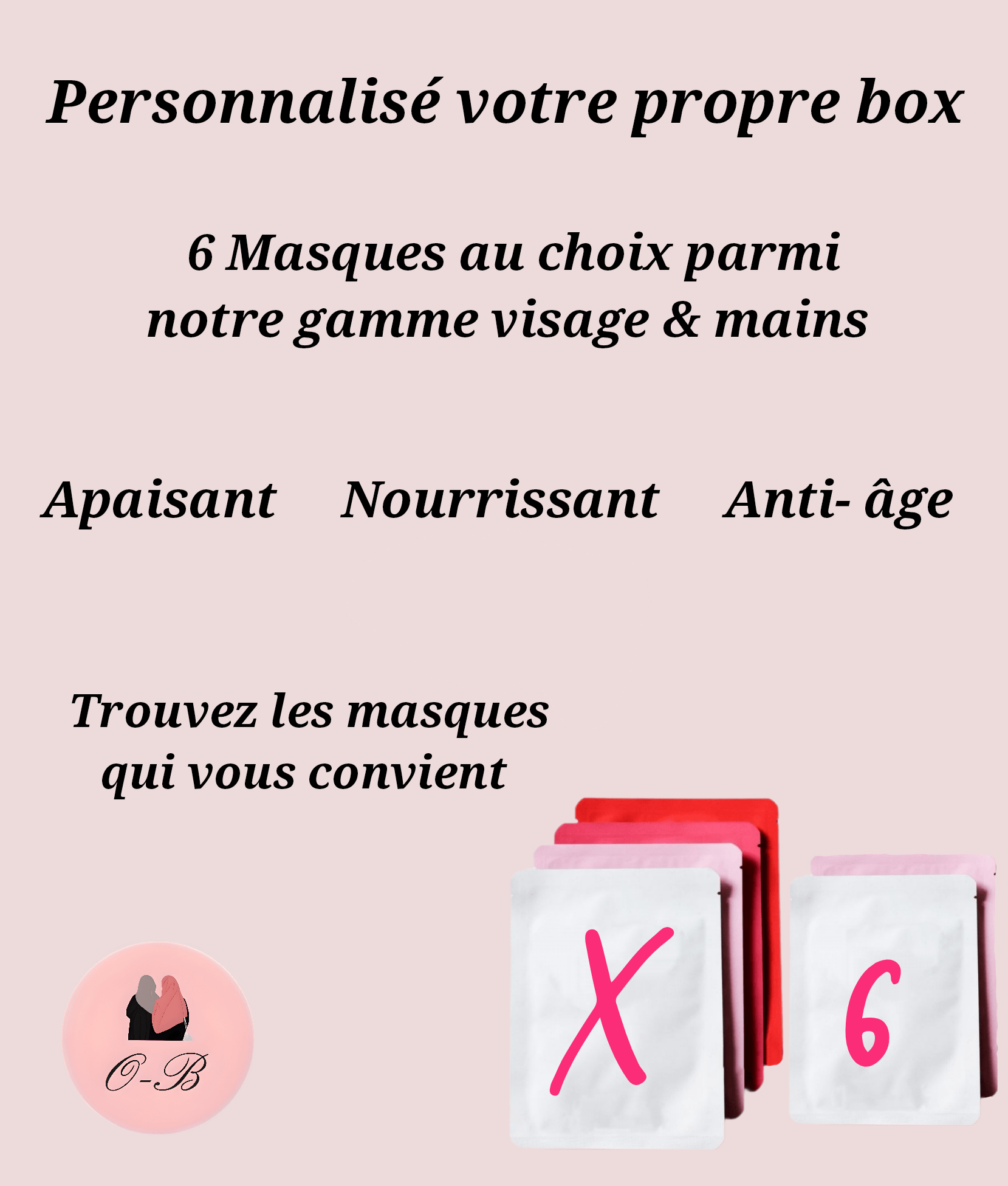Box visages & mains 6 masques au choix