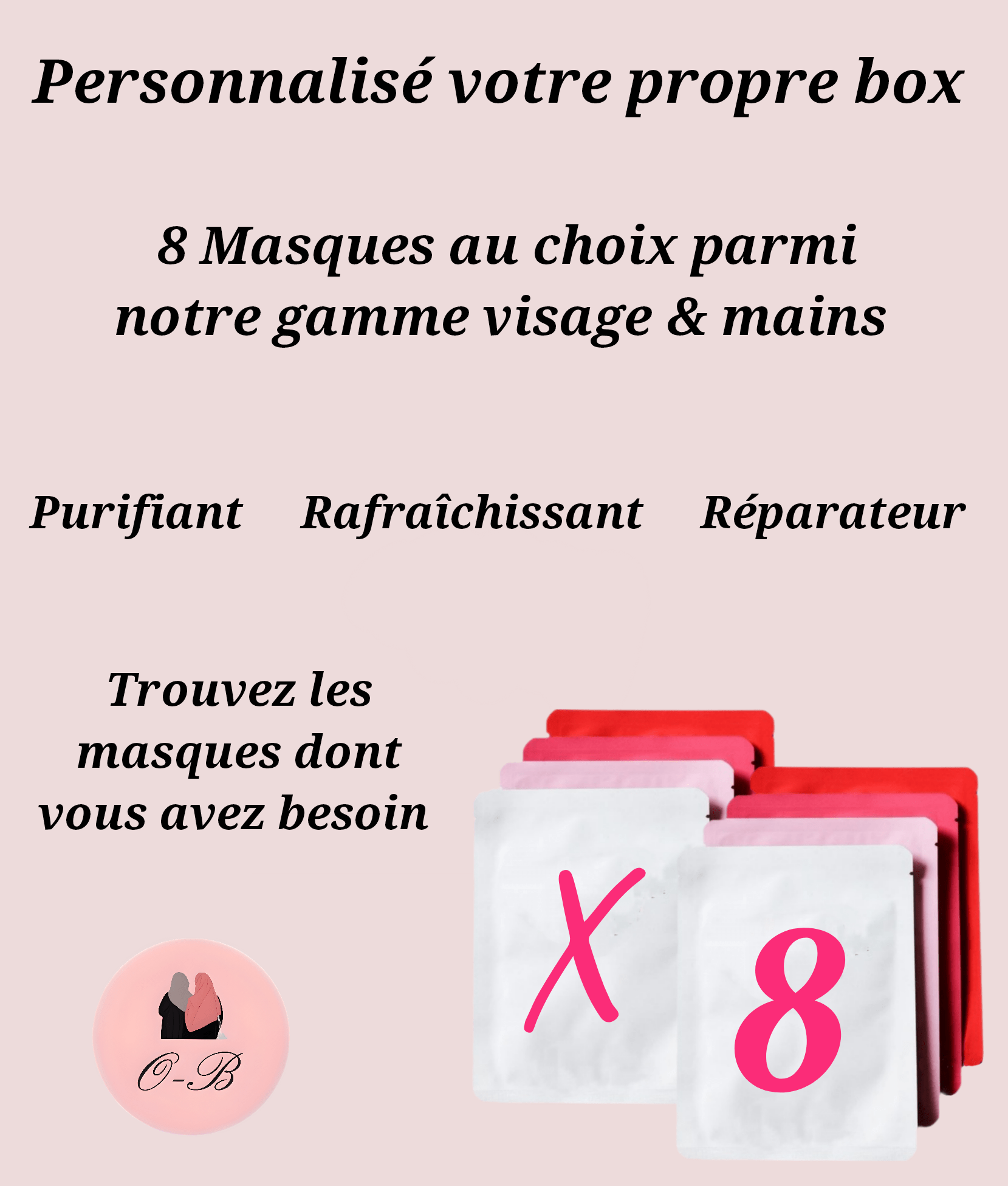 Box visages & mains 8 masques au choix