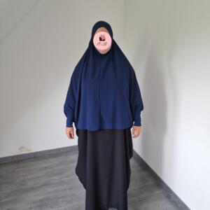 Hijab T-Shirt à Enfiler Bleu Nuit en Mousseline de soie 2