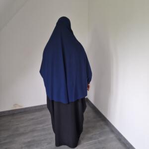Hijab T-Shirt à Enfiler Bleu Nuit en Mousseline de soie 4